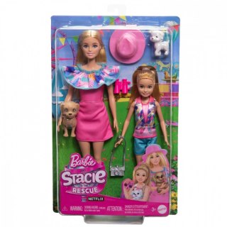 Mattel Zestaw lalek Barbie i Stacie z pieskami