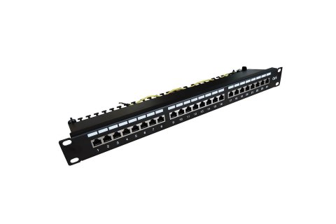 Patch panel DIGITUS 19" 24x RJ45 S/FTP kat. 6 1U z tacką