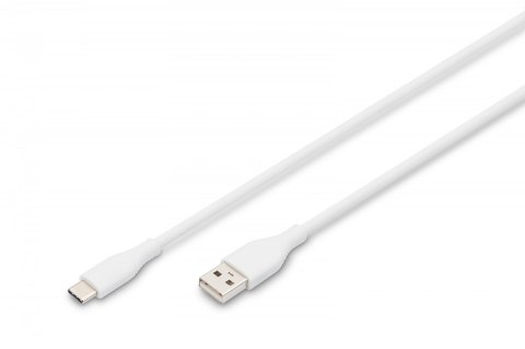 Digitus Kabel zasilający silikonowy USB-A - USB-C, USB 2.0 60W, 1m Biały