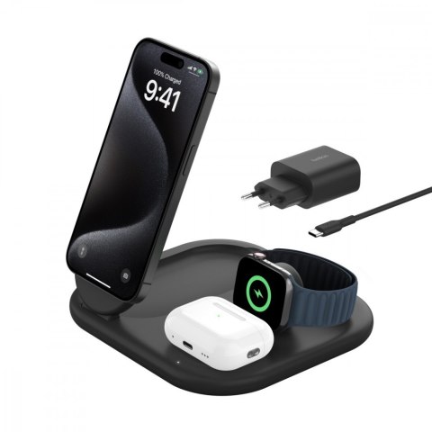 Belkin Magnetyczna podstawka ładująca BOOSTCHARGE 3w1 Qi2 15W czarna składana