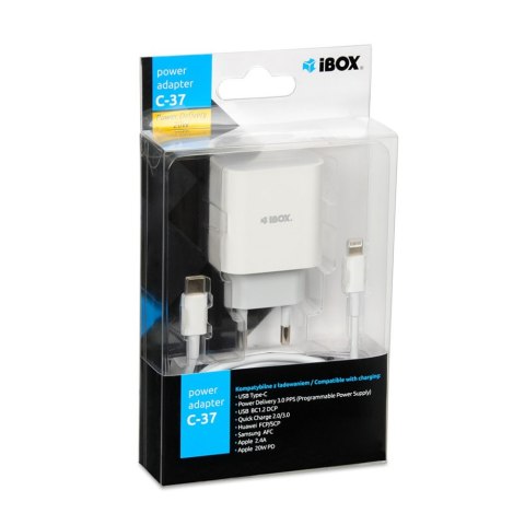 Ładowarka IBOX ILUC37W(1x Lightning\3000mA\12V)