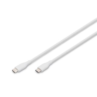 Kabel zasilający DIGITUS silikonowy USB-C - USB-C, USB 2.0 60W, 0,5m biały