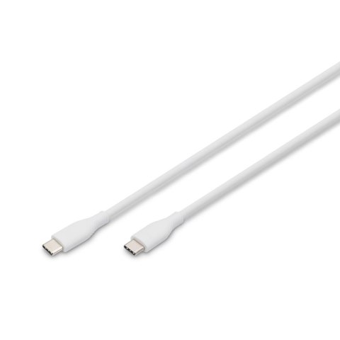 Kabel zasilający DIGITUS silikonowy USB-C - USB-C, USB 2.0 60W, 1m biały