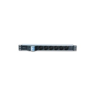 Techly Listwa zasilająca Rack 19 cali 1U 250V/16A 6xSCHUKO, 3m