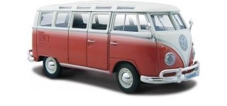 Maisto Model metalowy Volkswagen Samba biało-czerwiny