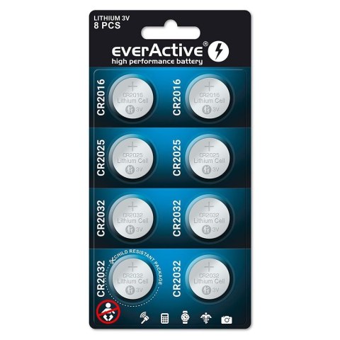 Baterie EVERACTIVE Litowa CR2016 Blister CRMIX8BL