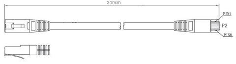 PATCHCORD KAT5E UTP 3M SZARY