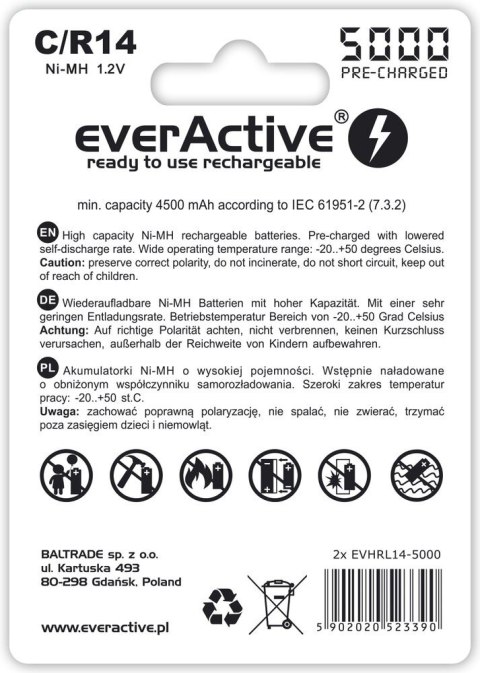 Baterie EVERACTIVE NiMH C 5000mAh Blister EVHRL14-5000