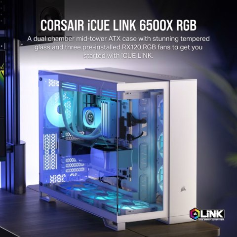 Corsair Obudowa iCUE LINK 6500X RGB Mid-Tower ATX biała