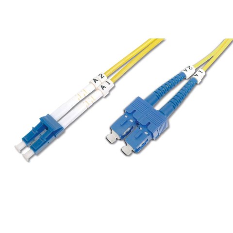 Kabel krosowy (patchcord) DIGITUS światłowodowy LC/SC, dplx, SM 9/125, OS2, LSOH, 1m, żółty