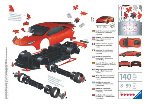 Ravensburger Polska Puzzle 108 elementów 3D Pojazdy Lamborghini Huracan Evo Verde