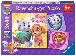 Ravensburger Polska Puzzle 3x49 elementów Psi Patrol Everest i Skye