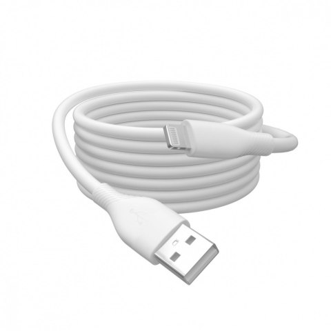 Digitus Kabel zasilający silikonowy USB-A - Lightning, USB 2.0 12W, certyfikat MFI, 0,5m Biały