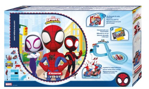 Carrera Tor samochodowy z pojazdami First Spider Man Spidey Go 2,9m