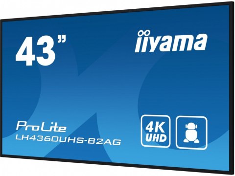 IIYAMA Monitor 43 LH4360UHS-B2A 24/7, 500cd, 4K, VA, Wifi, 6.5ms, 3xHDMI, 2xUSBR, J45, RS-232C