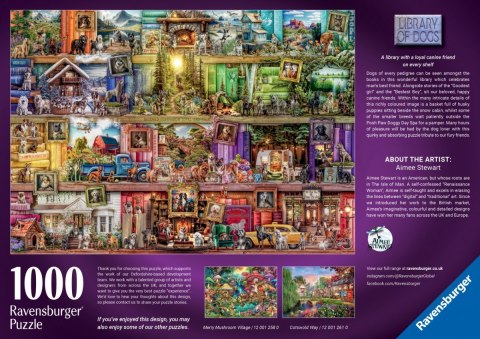 Ravensburger Polska Puzzle 1000 elementów Psy w bibliotece