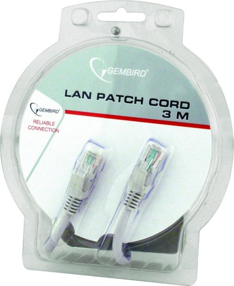 GEMBIRD Patchcord Cat.5e 3m RJ45 Osłonka zalewana 3 Patchcord