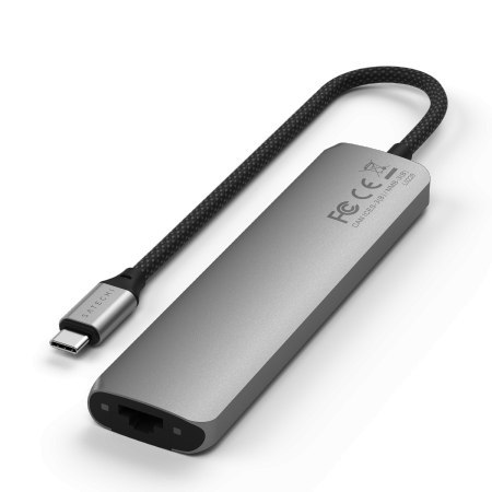 Satechi 7-in-1 USB-C Slim Multiport Adapter with Ethernet - adapter do urządzeń mobilnych (USB-C PD, 2x USB-A, HDMI 4K, Ethernet