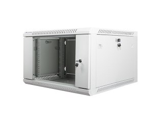 Szafa instalacyjna wisząca 19'' 6U 600X600mm szara (drzwi szklane)