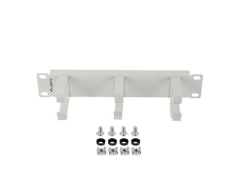 Organizer kabli Lanberg 10" 1U z 3 metalowymi uchwytami typ B Szary
