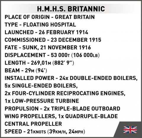 Cobi Klocki Klocki H.M.H.S. Britannic 636 klocków