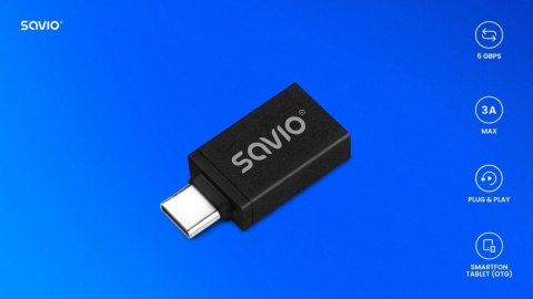 Savio Adapter USB-A 3.1 (F)-USB-C 3.1 (M) AK-80