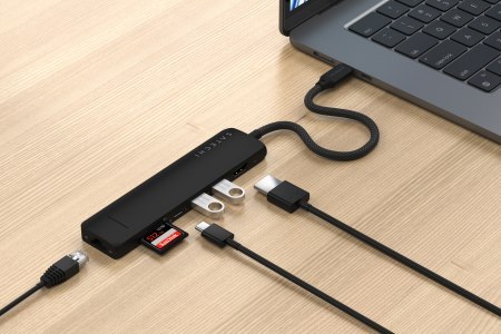 Satechi 7-in-1 USB-C Slim Multiport Adapter with Ethernet - adapter do urządzeń mobilnych (USB-C PD, 2x USB-A, HDMI 4K, Ethernet