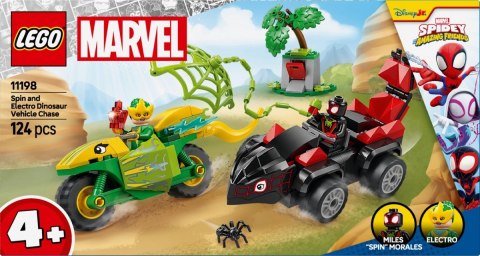 LEGO Klocki SPIDEY 11198 Pościg Spina za Electro w dinopojeździe