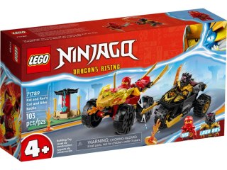 LEGO Ninjago Bitwa samochodowo-motocyklowa między Kaiem a Rasem 71789