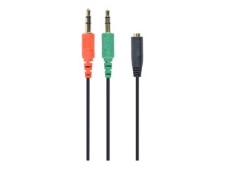 GEMBIRD CCA-418 0.2m /s1x MiniJack 3.5 mm (gniazdo) 2x MiniJack 3.5 mm (wtyk)