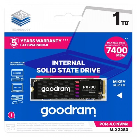 Dysk SSD GOODRAM PX700 1 TB (M.2 2280″ /1TB ) Dysk SSD GOODRAM PX700 1 TB (M.2 2280″ /1TB )