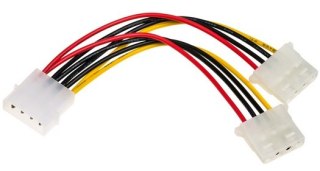 Kabel zasilający AKYGA Molex (gniazdo) - 2 x Molex (wtyk) 0.15m. AK-CA-15