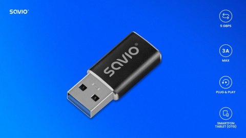 Savio Adapter USB-C 3.1 (F) - USB-A 3.1 (M) AK-81