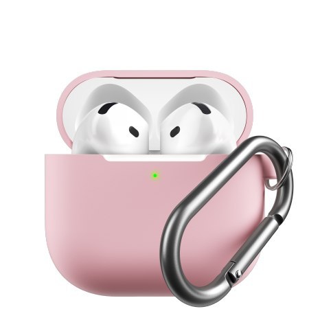 KeyBudz Elevate Keychain - silikonowe etui ochronne do AirPods 4 gen. (blush pink)