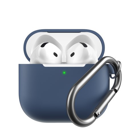 KeyBudz Elevate Keychain - silikonowe etui ochronne do AirPods 4 gen. (cobalt blue)