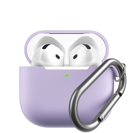 KeyBudz Elevate Keychain - silikonowe etui ochronne do AirPods 4 gen. (lavender)