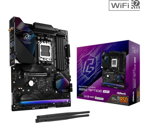 ASRock Płyta główna B850 Phantom Gaming Riptide WiFi AM5 4DDR5 ATX ASRock Płyta główna B850 Phantom Gaming Riptide WiFi AM5 4DDR5 ATX