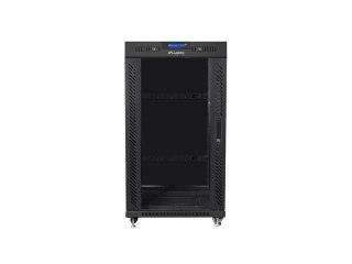 SZAFA INSTALACYJNA RACK STOJĄCA 19" 22U 600X800 CZARNA DRZWI SZKLANE LCD LANBERG (FLAT PACK) V2