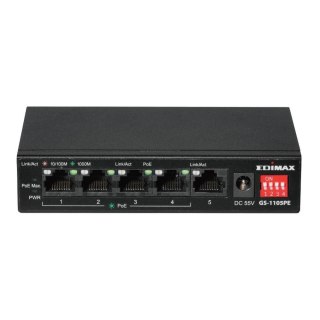 Switch niezarządzalny Edimax GS-1105PE 4x GbE PoE + 1x GbE Port