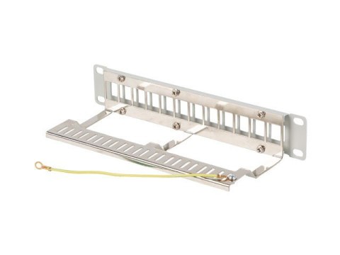 Lanberg Patch Panel 12 Port 1U 10 cali FTP z organizerem do modułów keystone szary