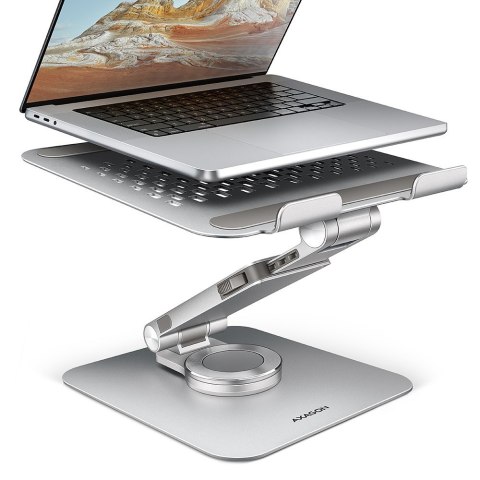 AXAGON STND-LR Podstawa do laptopów aluminiowa 10-17,3" regulowane kąty nachylenia, obrót o 360 stopni, Szara