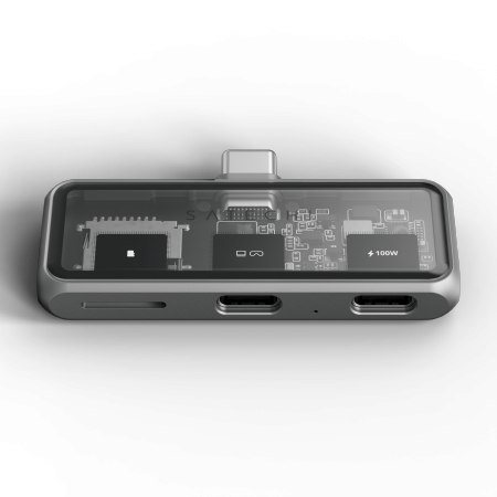 Satechi Mobile XR Hub with microSD Reader - mobilny adapter USB-C (1x USB-C 100W PD, 2.0 data i audio, 1x USB-C DP 1.4 4K@60Hz, 