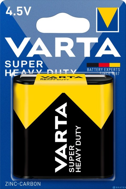 BATERIA CYNKOWA VARTA PŁASKA 3r12 4,5v 2700 mah SUPER HEAVY DUTY 1szt