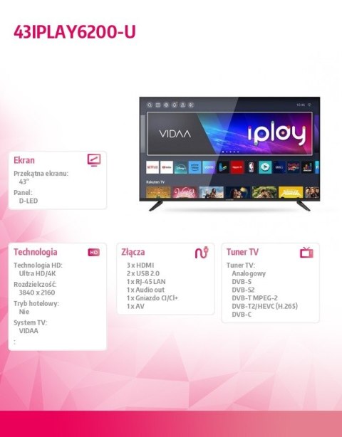 Allview Telewizor LED 43 cale 43IPLAY6200-U