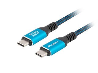 Kabel Lanberg USB-C M/M USB4 1,5m 240W 8K 60Hz czarno-niebieski