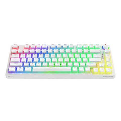 Savio Klawiatura mechaniczna bezprzewodowa SAVIO PHENIX WHITE Gateron Yellow, Pudding