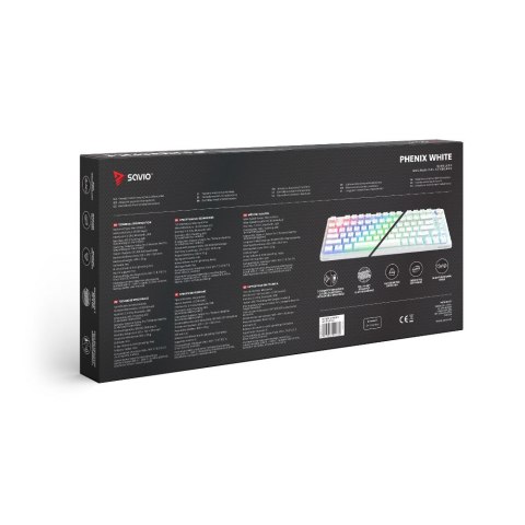Savio Klawiatura mechaniczna bezprzewodowa SAVIO PHENIX WHITE Gateron Yellow, Pudding