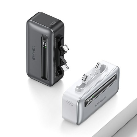 USAMS Powerbank 4500mAh 20W USB-C/Lightning Fast Charge szary