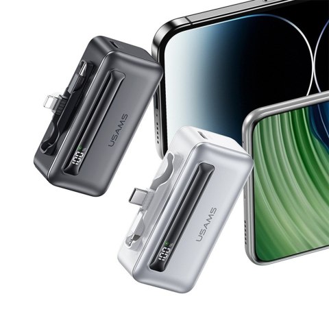 USAMS Powerbank 4500mAh 20W USB-C/Lightning Fast Charge szary