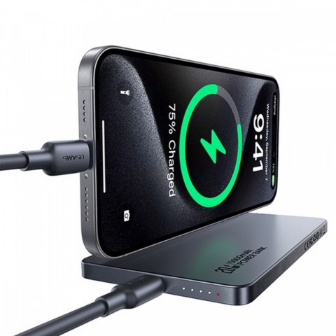 USAMS Powerbank 5000mAh 20W indukcyjny Magsafe PD Fast Charge szary